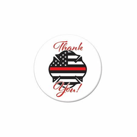 GOLDENGIFTS 2 in. Patriotic Thank You Firefighters Button GO3345526